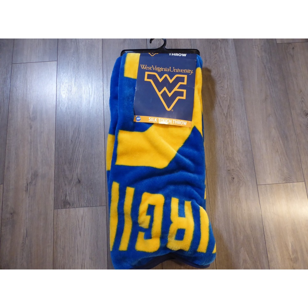 West Virginia University WVU Mountaineers Throw Blanket Blue Gold 50x60
